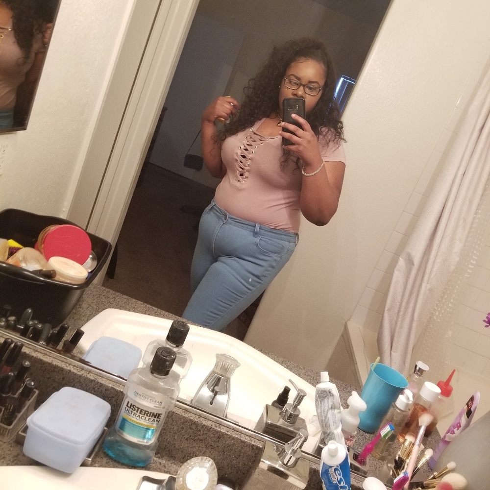 Mauve color body suit